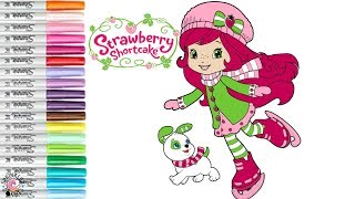 Strawberry Shortcake Coloring Book Page Snowberry Days Ice Skating Pupcake  SPRiNKLED DONUTS [upl. by Varini]