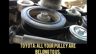 Serpentine Belt Idler Pulley DIY Toyota 40L FJ Cruiser Tacoma 4runner [upl. by Aleahpar]