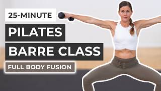 25Minute Pilates Barre Class At Home Full Body Sculpt [upl. by Nwahshar]