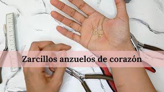 DIY Zarcillos anzuelos de corazon  PASO A PASO  2022 [upl. by Sontich604]