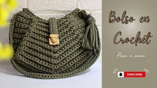 SUPER HERMOSO BOLSO A GANCHILLO o CROCHET FACIL DE HACER COMO TEJER BOLSO A CROCHET EN tRAPILLO [upl. by Ogires438]