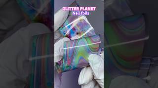 XL Foil Nail Art w Glitter Planet nails nailicious nailart beauty nailsnailsnails nailfoils [upl. by Enenaj]