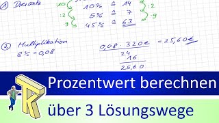 Prozentwert berechnen über 3 Lösungswege [upl. by Kleper199]