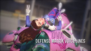 Dva’s Defense Matrix Voice Lines [upl. by Amar]