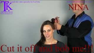 Cut it off and bob me makeover Nina by Theo Knoop [upl. by Sivia]