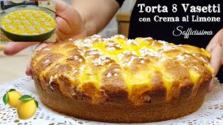 TORTA 8 VASETTI SOFFICISSIMA CON CREMA AL LIMONE 🍋 CAKE 8 JARS WITH LEMON CREAM [upl. by Kalk810]