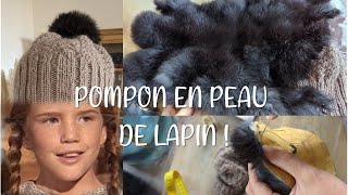 Je fais un pompon en vraie peau de lapin [upl. by Navad250]