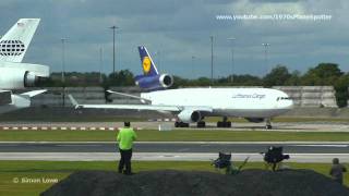 A rare sight at Manchester  2 MD11 Beauties [upl. by Eenimod]