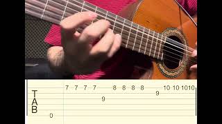 Flamenco tremolo exercise tutorial tab guitar by Farzin Niazkhani [upl. by Francklin]