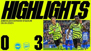 HIGHLIGHTS  Brighton amp Hove Albion vs Arsenal 03  Saka Havertz amp Trossard seal key victory [upl. by Eijneb]