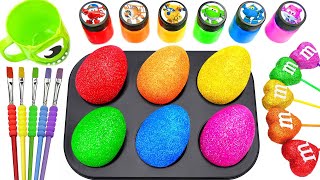 Satisfying Video Rainbow Mixing All Lollipop amp Color EGGS From Magic Glitter Candy amp Cutting ASMR [upl. by Enoved]