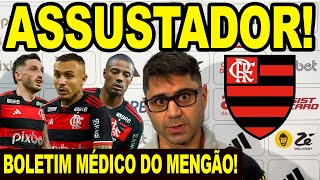 ASSUSTADOR MÉDICO DO FLAMENGO ATUALIZA SOBRE LESIONADOS NO MENGÃO CEBOLINHA VIÑA E AYRTON LUCAS E [upl. by Ahsinod]