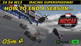 Indycar Oval Series  24S4W13  iRacing SuperSpeedway  iRacing VR [upl. by Mychael]