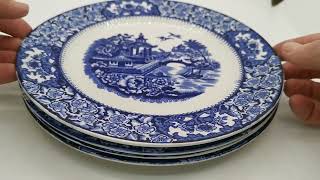 Swinnerton Olde Alton Ware Blue and White China Blue Pagoda Dessert Plate [upl. by Staffan]