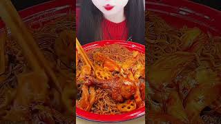 Spicy noodles with chicken asmr mukbang eatingspicyfoodnoodles [upl. by Alyled]