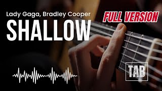 Shallow  Lady Gaga Bradley Cooper Super Easy Fingerstyle Guitar Tutorial TAB [upl. by Odine]