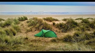 COASTAL SOLO WILD CAMP  GREATSTONE KENT  VANGO HELVELLYN 200 TENT [upl. by Rabiah]