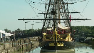 LHermione est à nouveau à quai à Rochefort [upl. by Adamsun]