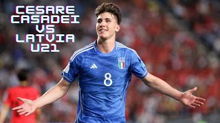 Cesare Casadei  Italy U21 vs Latvia U21 [upl. by Keen]