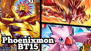 Phoenixmon Rises From The Ashes BT15 Deck Profile Strategy [upl. by Brita]