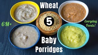 5 Wheat Porridge Recipes For 624 Month Babies  Fusion Cooking Foods For 6Months  Babies [upl. by Dahaf796]