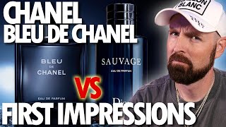 Bleu De Chanel EDP vs Dior Sauvage EDP  The Battle Of The Blues  First Impressions [upl. by Sadie498]