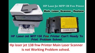 HP laser jet 138 fnw printer main laser scanner is not working problem solved [upl. by Eilarol]