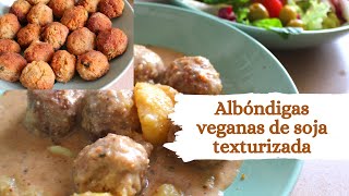 ALBÓNDIGAS VEGANAS de soja texturizada Súper FÁCIL [upl. by Yerxa]