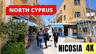 NICOSIA CYPRUS 🇨🇾 4K Walking from South to North Cyprus [upl. by Abernon]