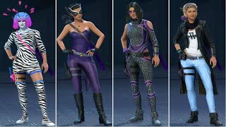 Marvels Avengers  Kate Bishop All Skins amp Emotes Showcase [upl. by Barcot672]