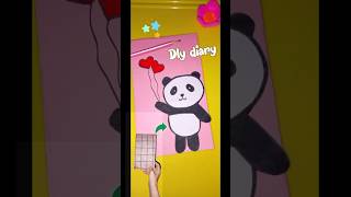 Diy diary decoration  diary decoration with colourful paper panda theme diary panda diy diary [upl. by Nirb]