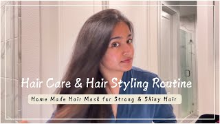 HOMEMADE HAIRMASK FOR HEALTHY amp SHINY HAIR  STYLING USING THE DYSON COMPLETE AIRWRAP  Pooja Reddy [upl. by Ellerad]