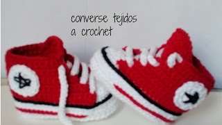 como hacer unos converse tejidos a crochet para bebe [upl. by Chicky]