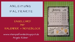 DIY Schreibtischkalender Anleitung Easelcard Kalender  Aufstellkarte mit StampinUp [upl. by Novello]