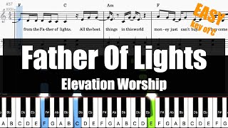 🎹Elevation Worship  Father Of Lights Key of CSheet  Lyrics  Chords Piano Easy Tutorial🎹 [upl. by Dunkin]