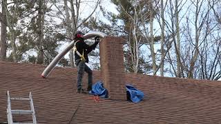 Installing a stainless steel chimney liner [upl. by Hgielek]