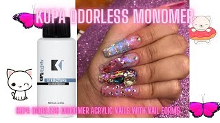 kupa odorless monomeracrylic nail tutorial with nail forms [upl. by Ihana]