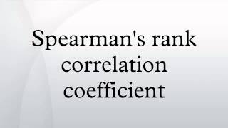 Spearmans rank correlation coefficient [upl. by Donough]