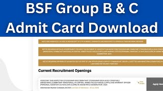 BSF WATER WING ADMIT CARD 2024BSF WATER WING EXAM DATEBSF ALL BHARTI ADMIT CARD AND EXAM DATE 2024 [upl. by Lrak]