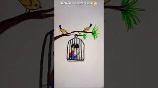 Freedom is a state of mind🙄 shorts viral youtubeshorts satisfying artandcraft drawing [upl. by Calendre]