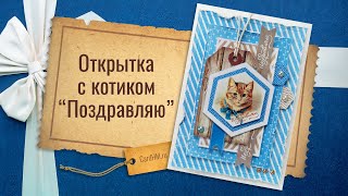 Открытка с котиком quotПоздравляюquot [upl. by Lorrie96]