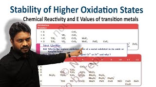 5Stability of Higher Oxidation States  Chemical Reactivity and E Values of transition metals [upl. by Patt14]