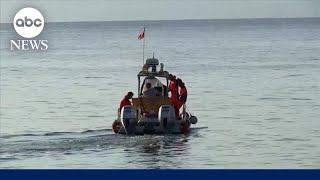 Video shows luxury yacht sinking near Sicily as search for missing continues [upl. by Avla]