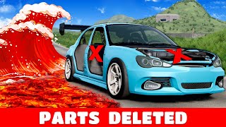 LAVA FLOOD but We Remove PARTS BeamNG [upl. by Deirdre400]