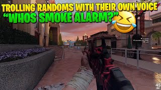 Trolling Randoms With Their Own Voice Driving My Team Crazy Over a Smoke Alarm Sound [upl. by Raddie]