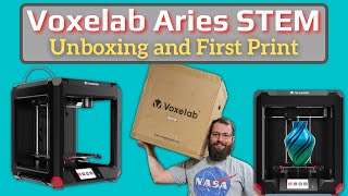 Voxelab Aries STEM  Unboxing and first prints live 3dprinting 3d [upl. by Yart]