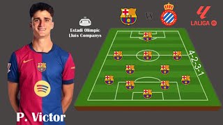 🚨BARCELONA VS ESPANYOL 🔥 BARCELONA PREDICTED LINE UP WITH PAU VICTOR 🔥 ✅ LA LIGA MATCH WEEK 12 [upl. by Nosneb]