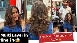 Multi layer Haircut Multi layer for Thin Hair style Fine hair to Bouncy Hairstyles YouTube vedio [upl. by Topliffe]