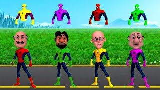 TEBAK GAMBAR MOTU PATLU  VS  SPIDERMAN FIGHT  AVENGERS SUPERHERO  MARVEL [upl. by Steinman]