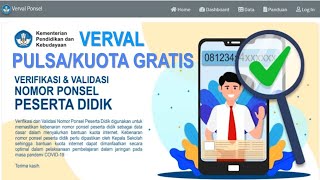 CARA VERVAL NOMOR PONSEL SISWA Tahap 1 [upl. by Clift211]